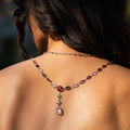 Victorian Harlequin Multi-Gemstone and 9K Chain Necklace
