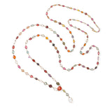 Victorian Harlequin Multi-Gemstone and 9K Chain Necklace