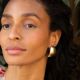 Large 14k Gold Folded Hoop Earrings