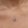 Victorian Diamond, Ruby, and 14K Gold Heart Charm
