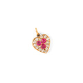 Victorian Diamond, Ruby, and 14K Gold Heart Charm