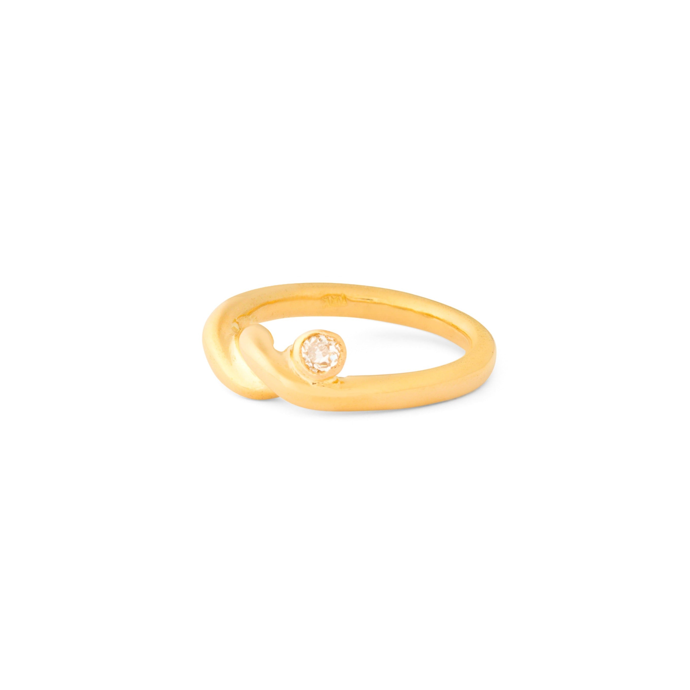 Diamond and 14k Gold Knot Ring