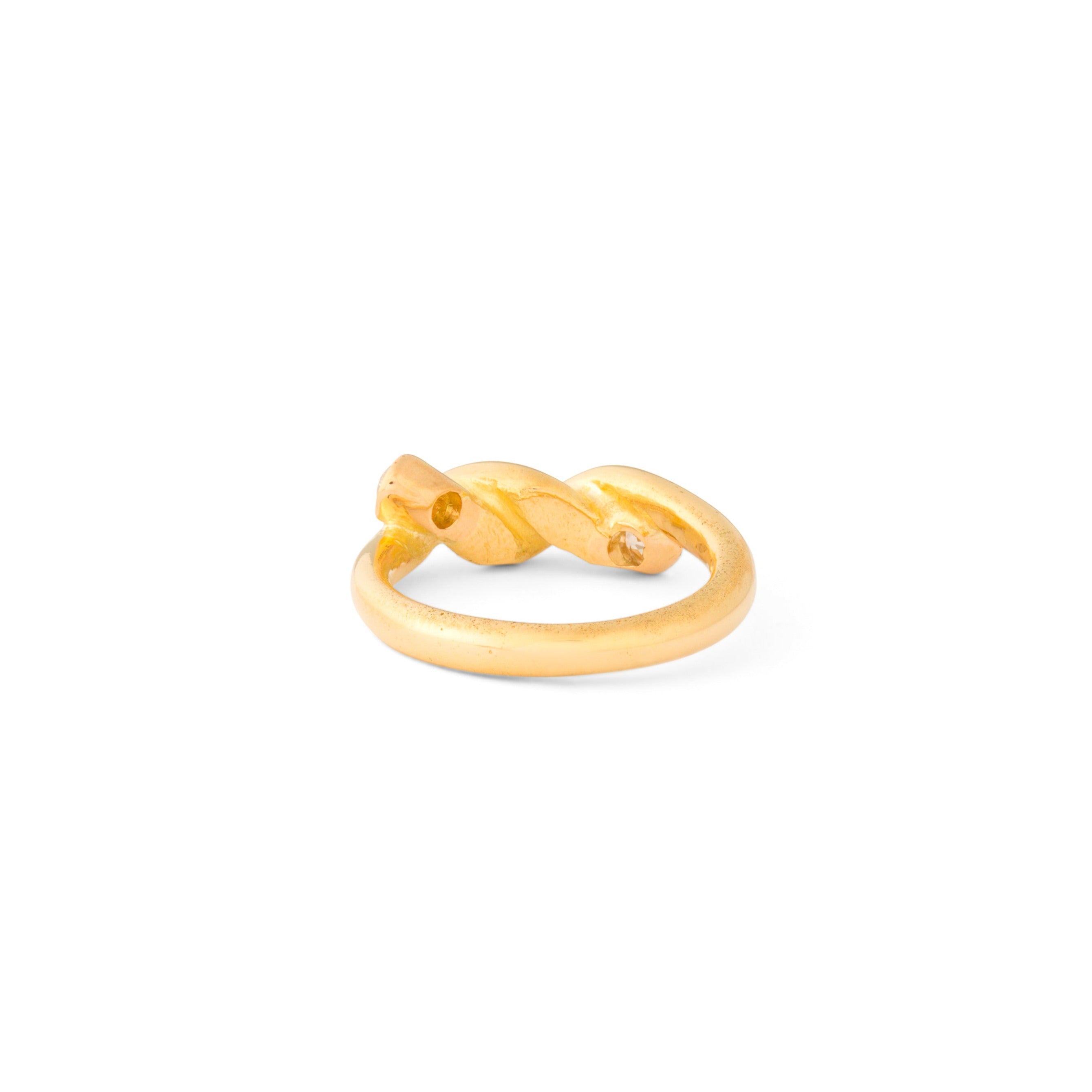 Diamond and 14k Gold Knot Ring