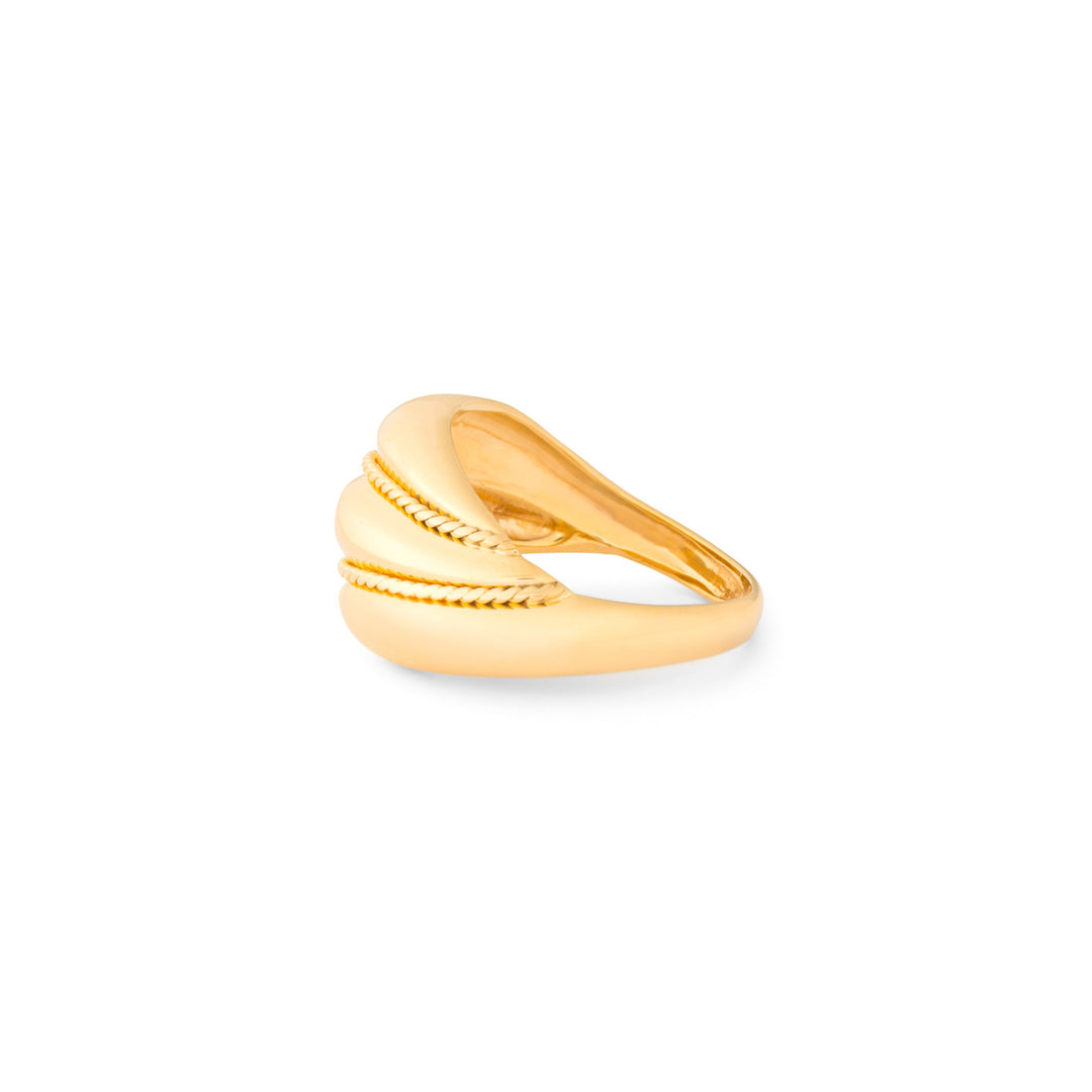 Three-Tier 14k Gold Dome Ring