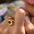 Italian Ruby and 18k Gold Snake Ring