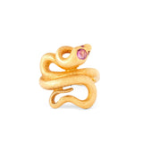 Italian Ruby and 18k Gold Snake Ring