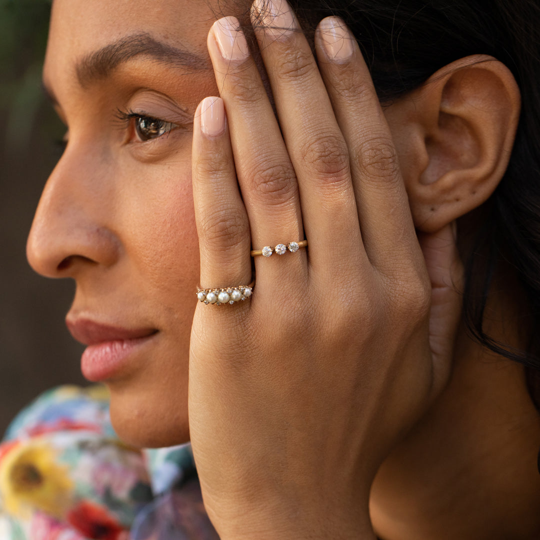 Victorian Pearl, Diamond, And 14k Gold Ring