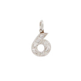 Diamond Number "6" 14k Gold Charm