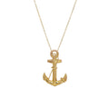 English Gold Anchor Pendant Necklace