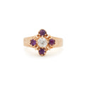 Victorian Amethyst And Diamond 14k Gold Ring