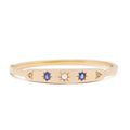 Victorian Sapphire, Diamond, and 14K Gold Gypsy Bangle Bracelet