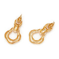 Large Textured 14K Gold Door Knocker Drop Earrings