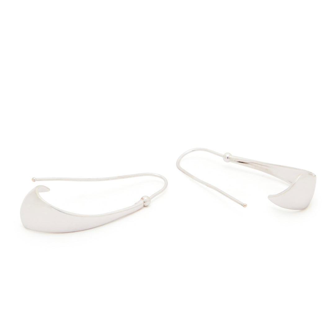 Modernist White Gold Earrings