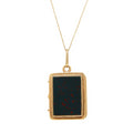 Victorian Bloodstone And Onyx Rectangular 14K Gold Locket