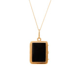 Victorian Bloodstone And Onyx Rectangular 14K Gold Locket