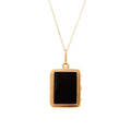 Victorian Bloodstone And Onyx Rectangular 14K Gold Locket
