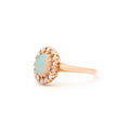 Victorian Opal And Rose Cut Diamond Cluster 14k Gold Ring