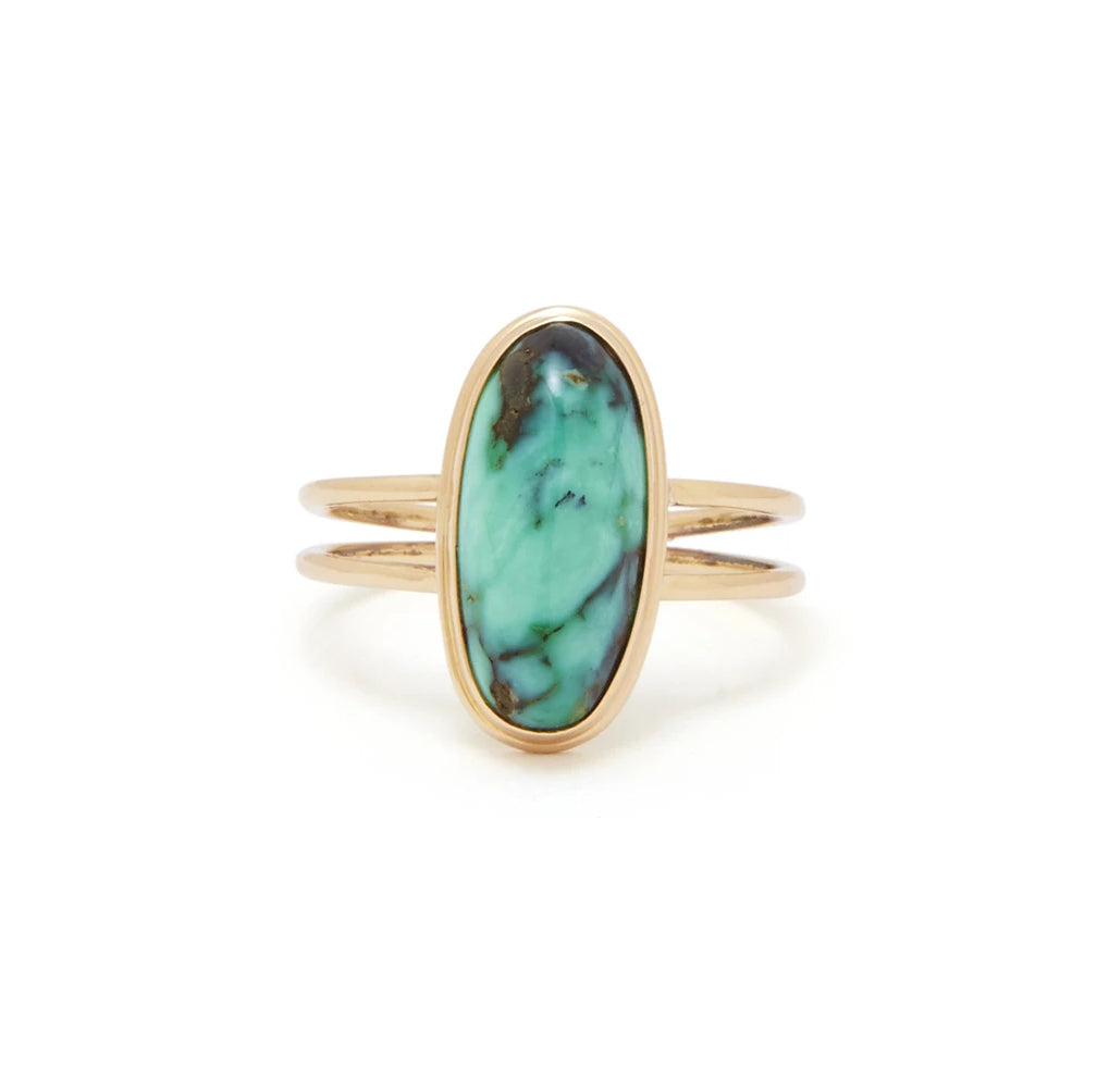 Turquoise And Yellow Gold Ring