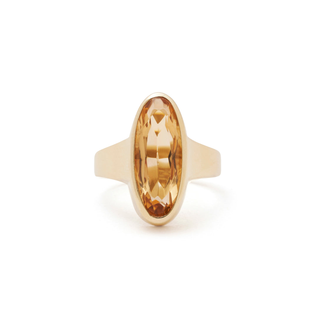 Modernist Citrine And Gold Ring