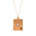 Victorian 14K Rose Gold Diamond And Citrine Gypsy Locket