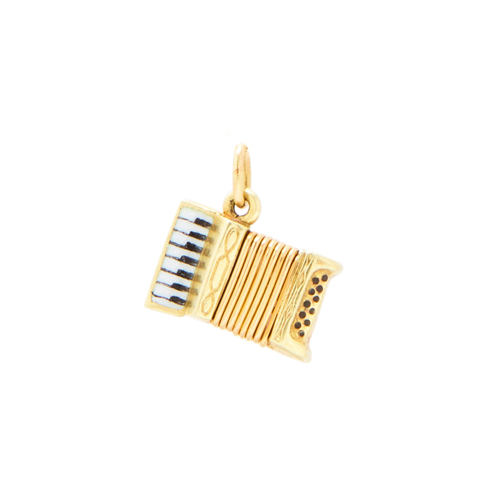 Sloan & Co. Movable 14k Gold and Enamel Accordion Charm