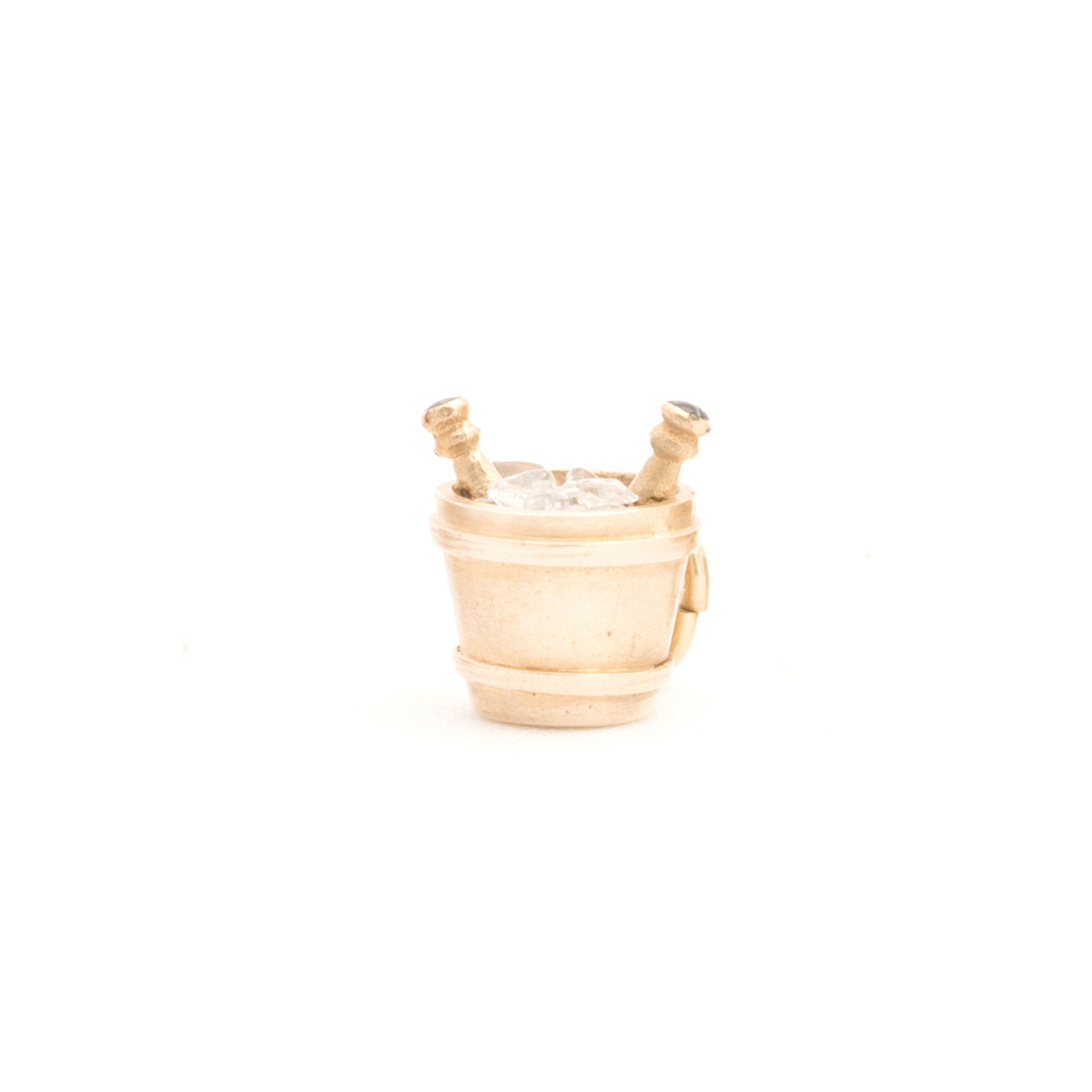 Champagne Bucket With Enamel and 14K Gold Charm