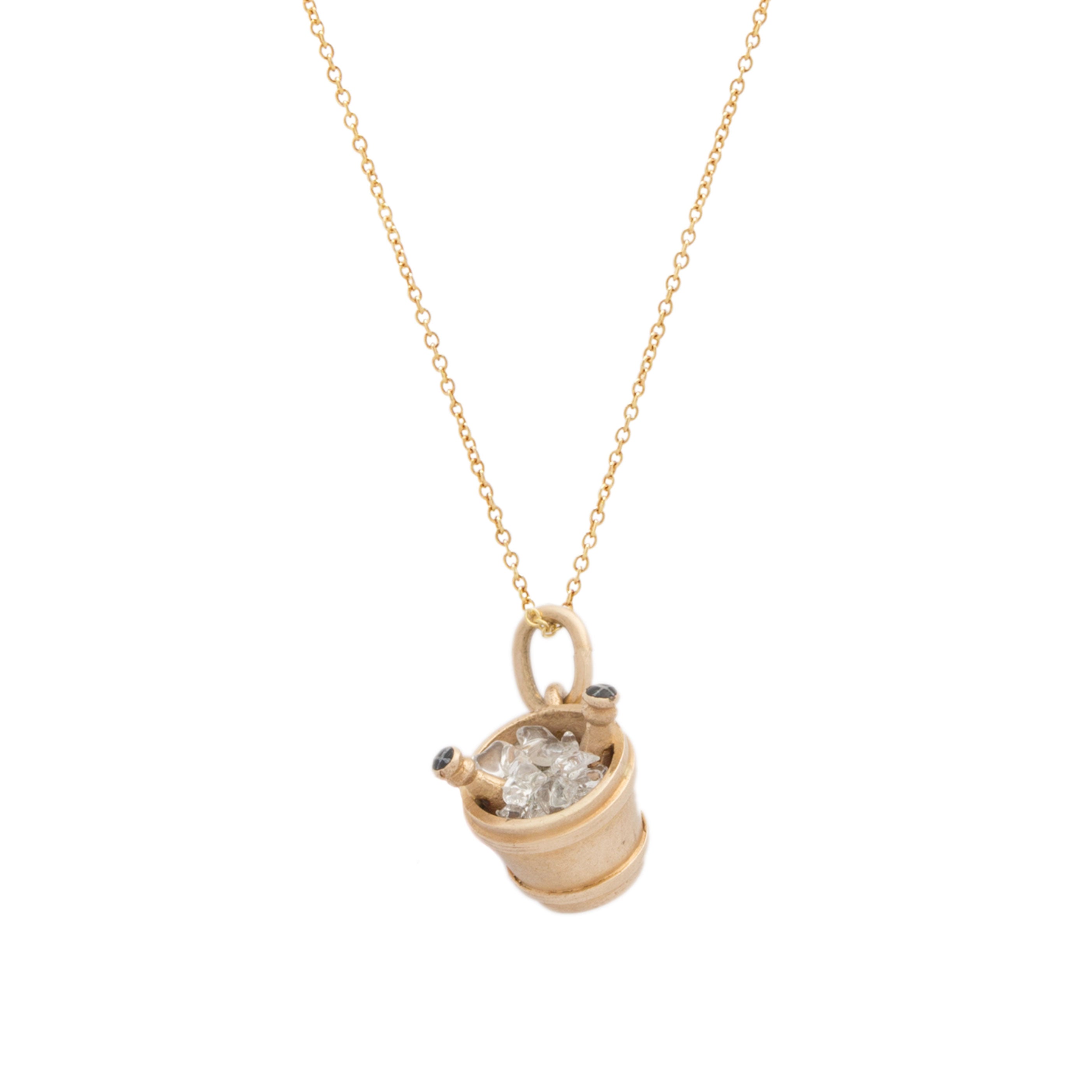 Champagne Bucket With Enamel and 14K Gold Charm