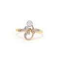 Edwardian Old European Cut Diamond Platinum And 18k Gold Ring