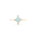 Victorian Opal And Diamond Four-Points Gold Ring