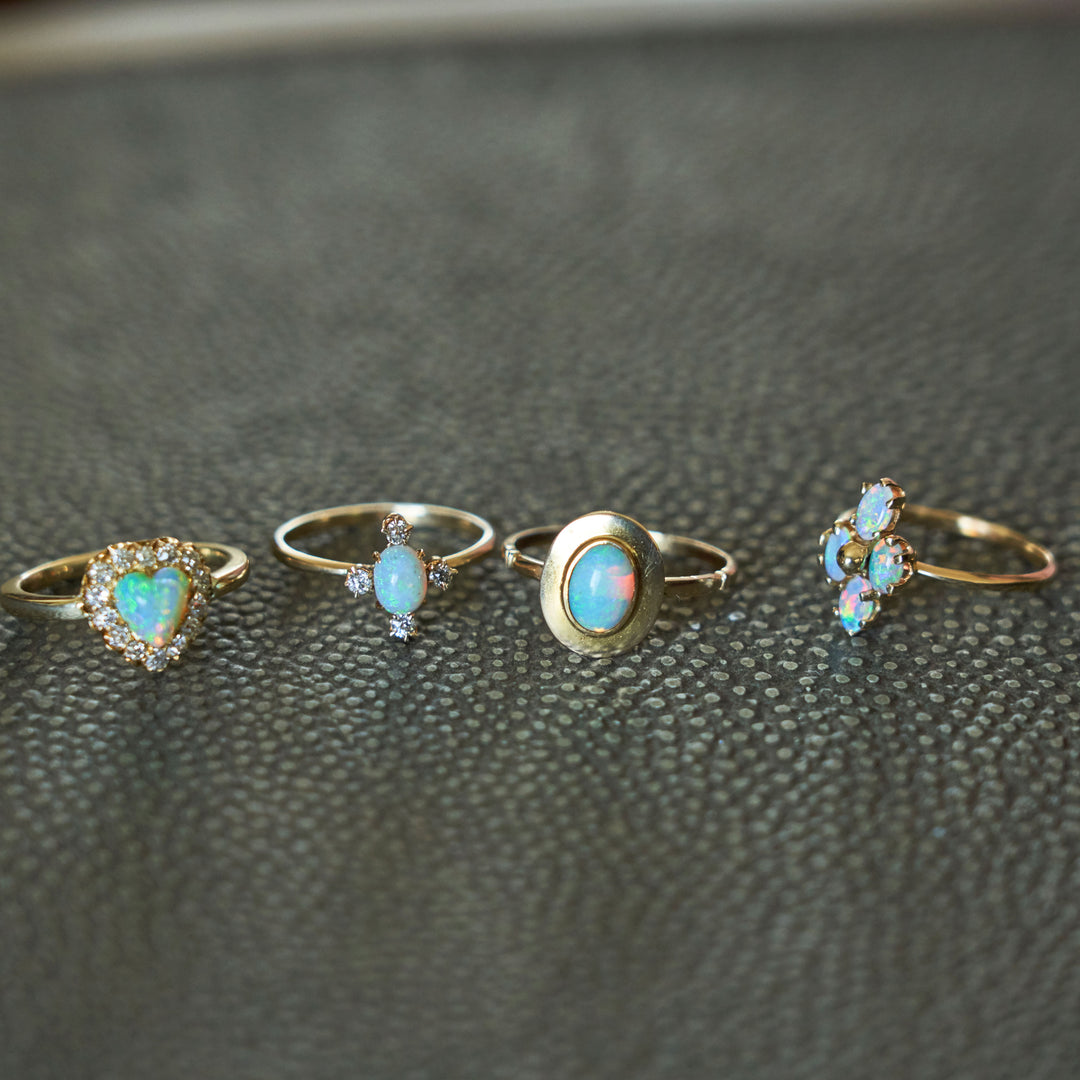 Four Opal And 14k Gold Ring