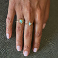 Victorian Opal And Diamond Four-Points Gold Ring