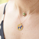 Swedish Dala Horse Enamel And 18K Gold Charm