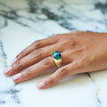 Tiffany & Co Vintage Lapis Lazuli And Jade 18k Yellow Gold Ring