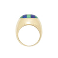 Tiffany & Co Vintage Lapis Lazuli And Jade 18k Yellow Gold Ring