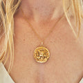 Art Nouveau Repousse 14k Yellow Gold Locket Necklace