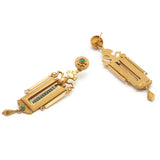 Victorian Etruscan Revival 18K Gold And Turquoise Earrings