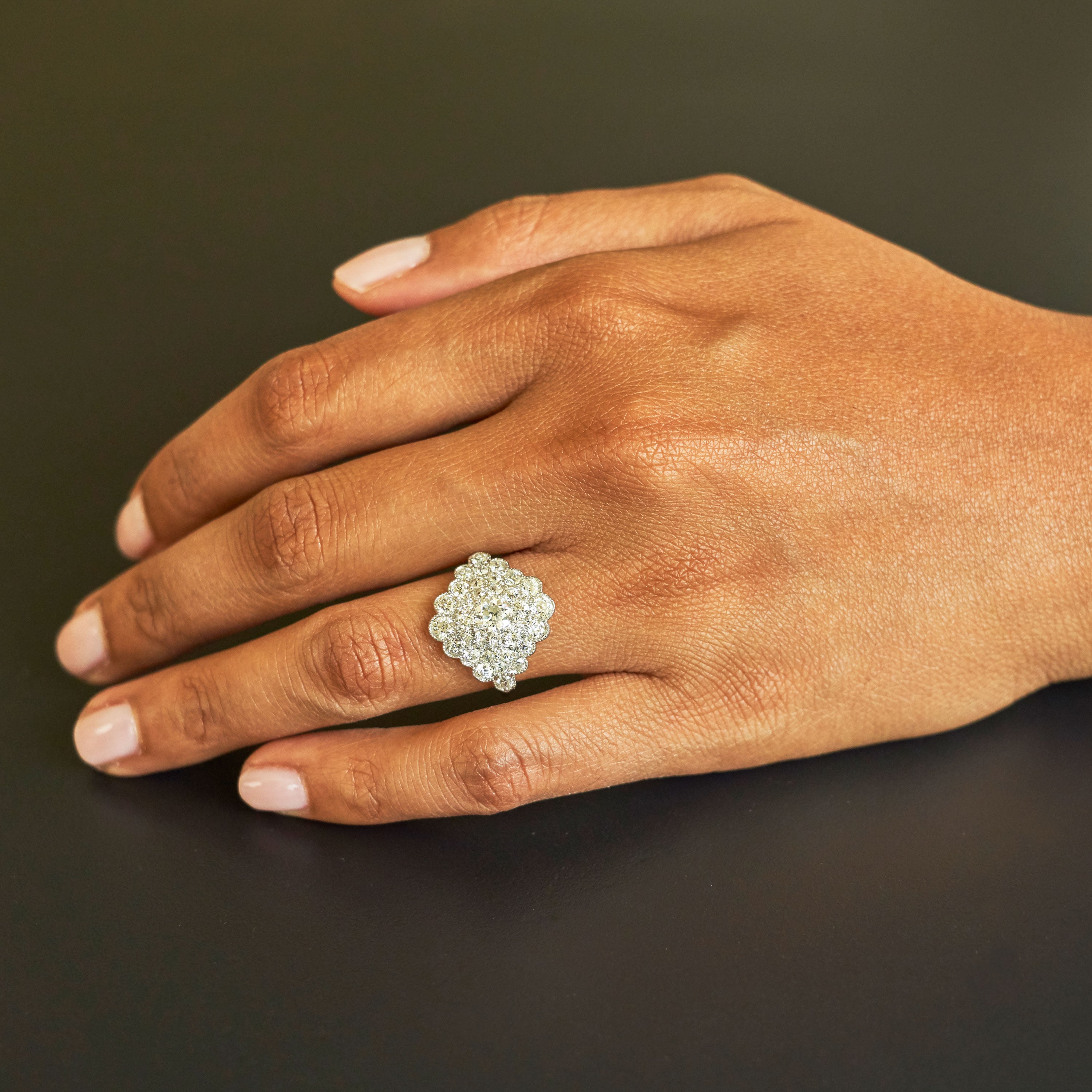 Edwardian Old European And Old Mine Cut Diamond Ring