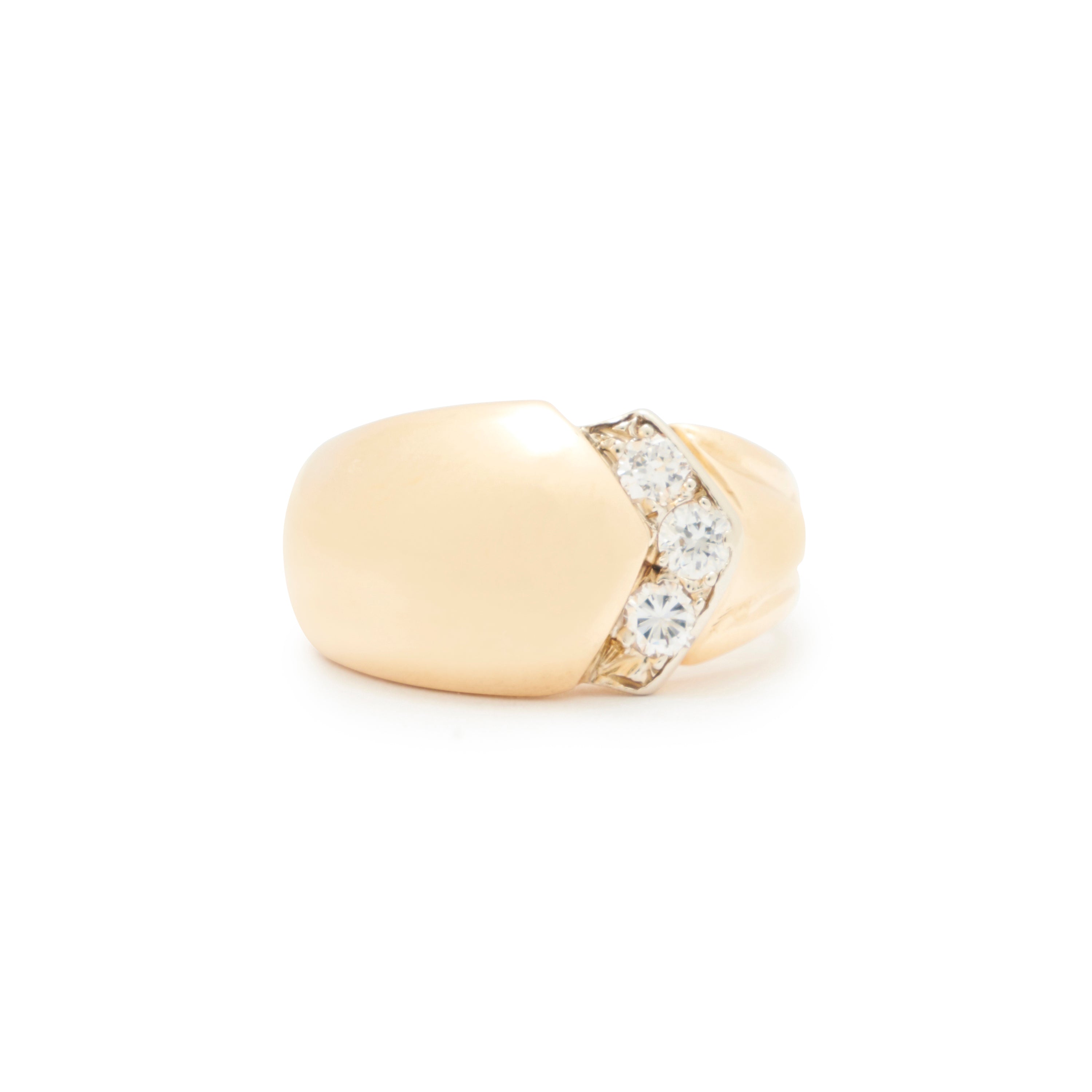 Diamond Dome And 14k Gold Ring