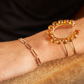 Retro Citrine And 14k Gold Horseshoe Cuff Bracelet