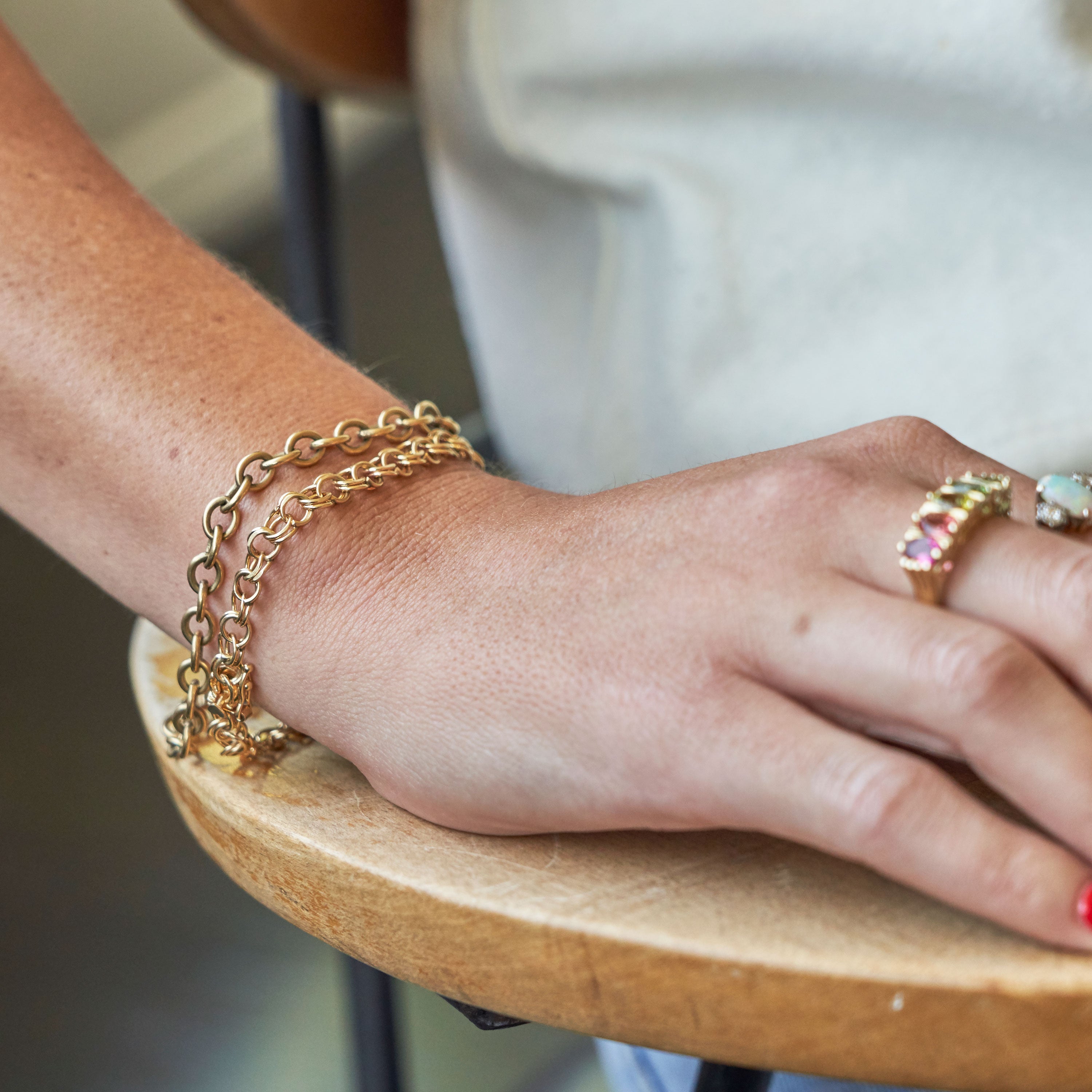 14k Yellow Gold Cable Chain Link Bracelet