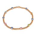 Multi-Stone 14k Rose Gold Chain Bracelet