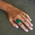 Modernist Malachite And 14k Gold Ring