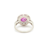 Art Deco Star Ruby And Diamond 14k Gold Cluster Ring