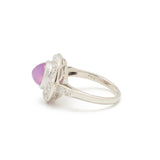 Art Deco Star Ruby And Diamond 14k Gold Cluster Ring