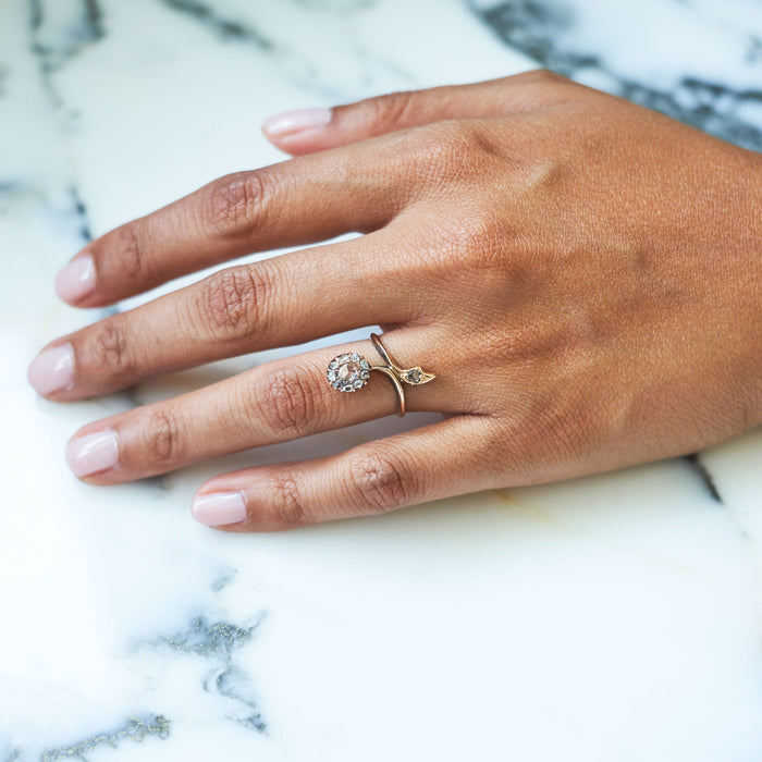 Victorian Rose Cut Diamond And 14k Gold Ring