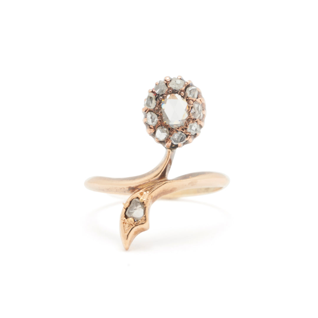 Victorian Rose Cut Diamond And 14k Gold Ring