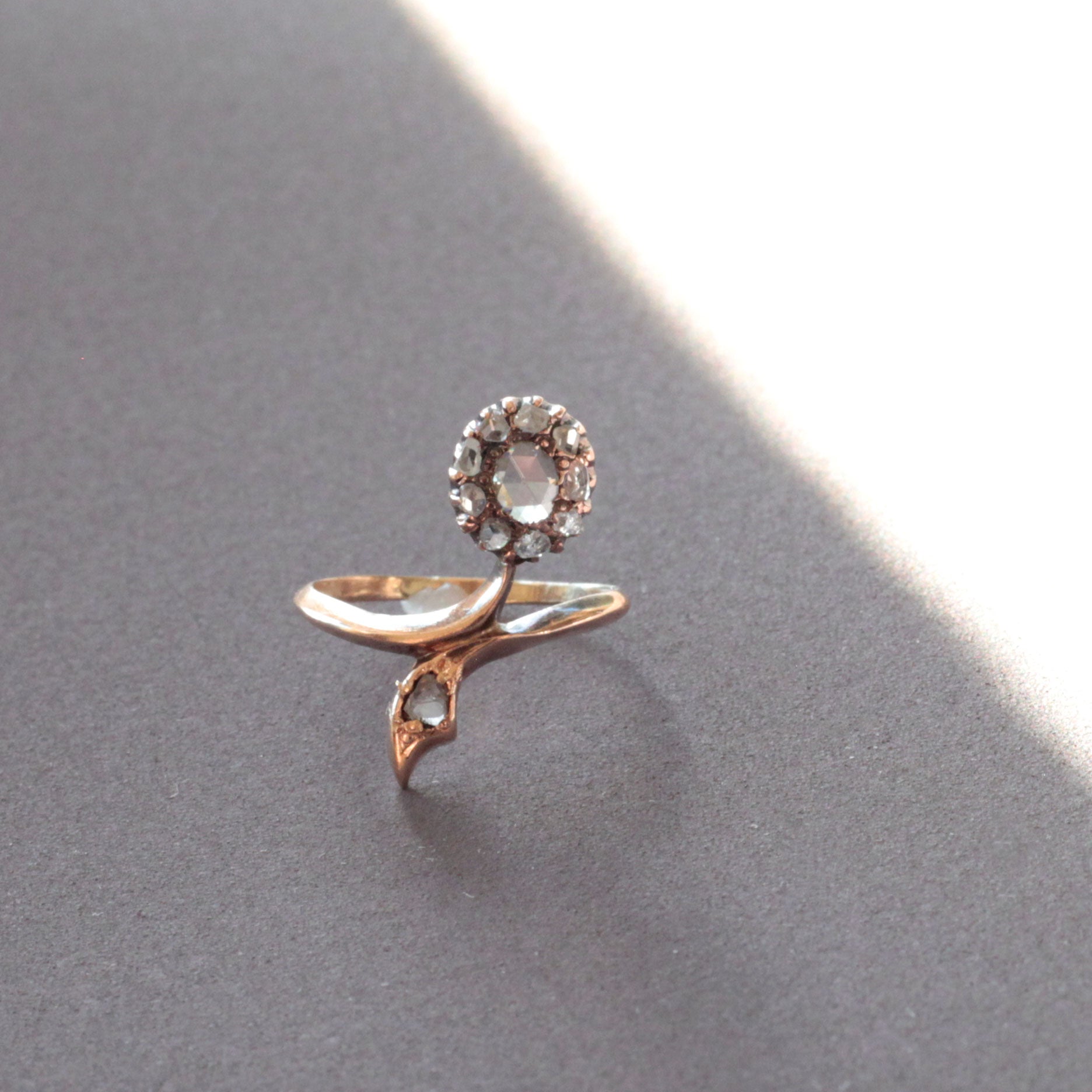 Victorian Rose Cut Diamond And 14k Gold Ring