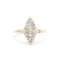 Victorian Diamond Navette 14k Gold Ring