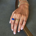 Carved Lapis Lazuli And 18k Gold Ring