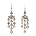 Victorian Rose And Old Mine Cut Diamond Chandelier Earrings